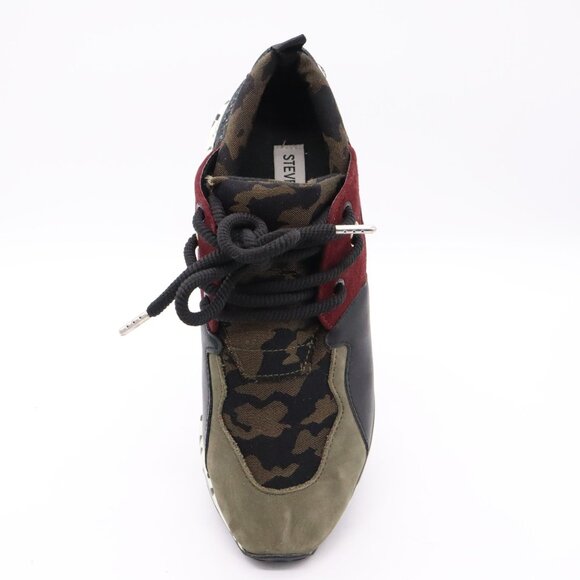 Steve Madden Cliff Sneakers Women’s Size 7.5 Green Burgundy Camo - Picture 14 of 15